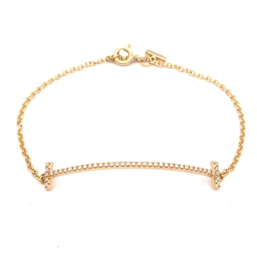 Tiffany & Co. T-Smile Bracelet 18K Rose Gold Diamond